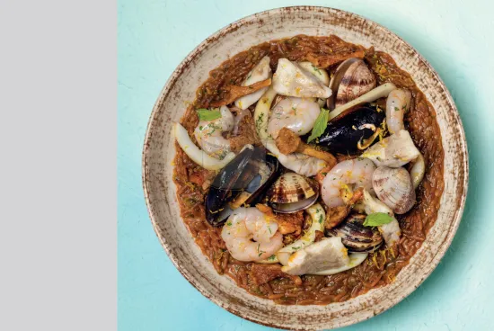 Deniz Mahsullü Arpa Sehriye Risotto